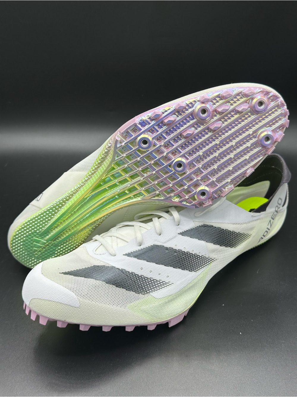 Adidas Adizero Finesse Track And Field White Core Green IE5487 Men’s Sz 14 New